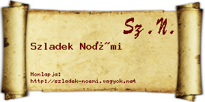 Szladek Noémi névjegykártya